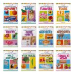 Lil Legends Set of 12 Picture Books - Early Learning Collection for Kids Age 1+ Years | Alphabet, Numbers, Birds, Flowers, Foods, Fruits, Vegetables, Wild Animals, Good Habits & Many More