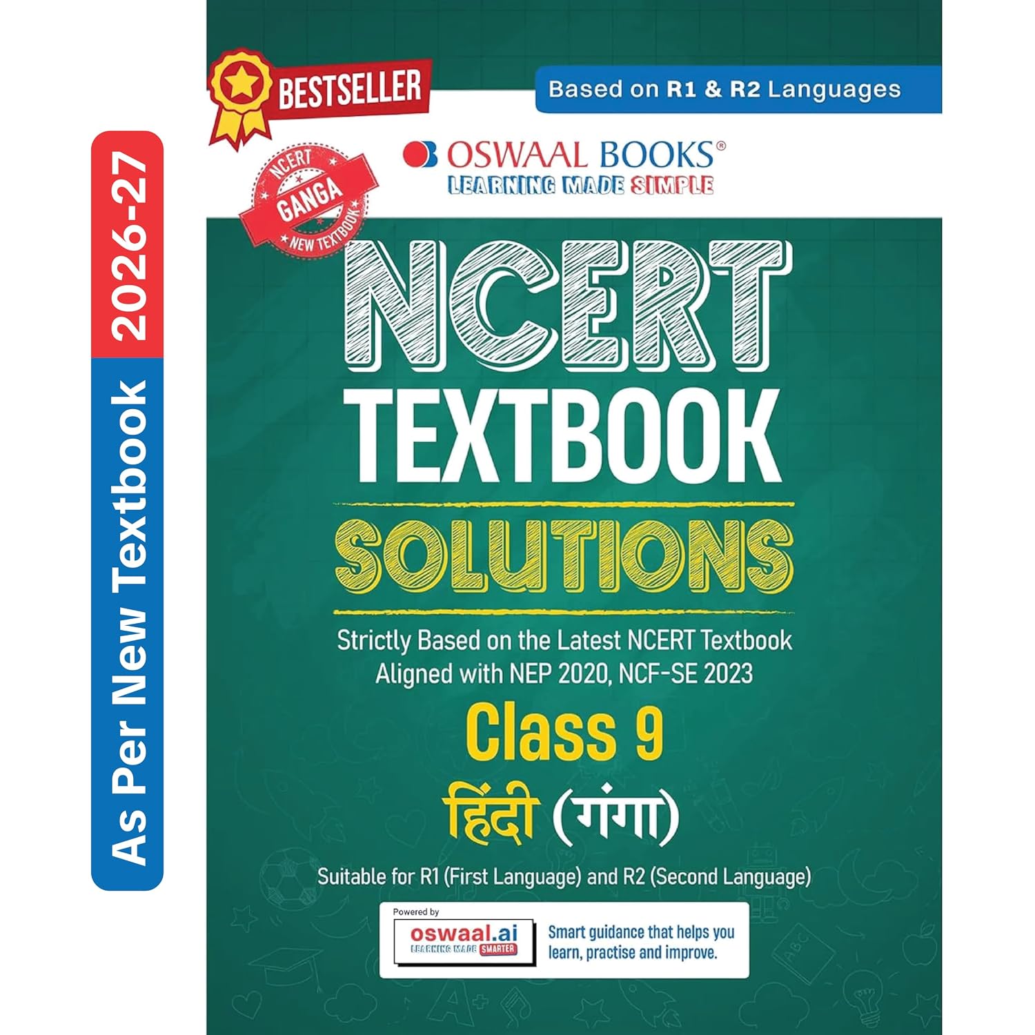 h Oswaal NCERT Textbook Solutions Hindi- Ganga, Class 9 (Latest NCERT) Suitable for R1 (First) & R2(Secondary) Language| Revision Notes, Mind Maps, Solved Intext & Exercise Questions | Oswaal AI - Image 1
