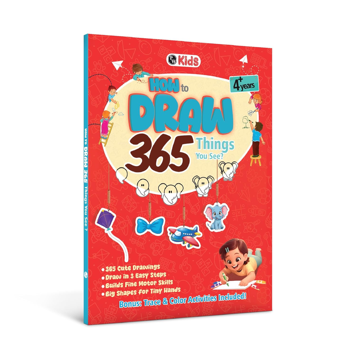 htde How to Draw Everything You See: 365 Drawing Book For Kids 4+ Years Old | Easy Step By Step Guide For Tracing & Coloring | Fun Themes-Animals, Fruits, Vegetables, Toys | Thoughtful Gift For Children - Image 1